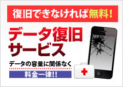 修理復旧できなければ無料！データ復旧サービス データの容量に関係なく料金一律